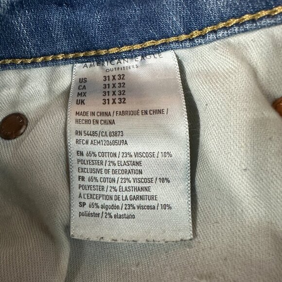 American Eagle Jeans Mens 31 Next Level Flex Cotton Stretch Pockets Tapered Leg - Picture 5 of 7